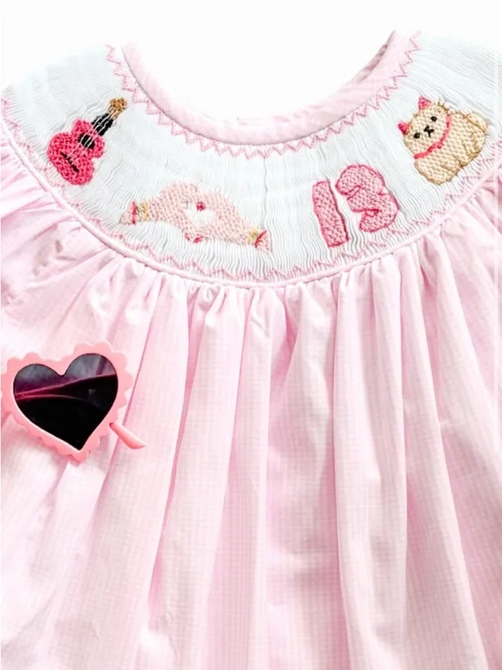 Little Sloans Smocked Girls' Taylor Swift Dress with Embroidered Detail - Picture 3 of 5